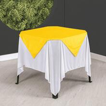 Set Of 20 White Tablecloths 1.5x1.5m + Colorful Table Runners - 黃色 - 查看 3