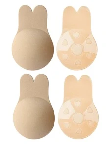 4pcs/2pcs Washable Bunny Ears Silicone Invisible Bra Self-Adhesive Sports Push-Up Bra Stickers - Multicolor - View 11