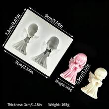 1 pieza Molde de silicona 3D con forma de ángel, adecuado para manualidades DIY hechas a mano: perfecto para hacer jabón, arcilla, etc. - Gris claro - Ver 5