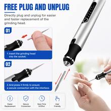 47Pcs Engraving Pen Set, New Craft Engraving, Polishing, And Drilling Tool, , Portable Engraving Machine For Metal, Wood, Glass, Plastic - 47pcs Bits - View 5