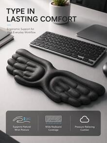 Kreatives Engel-Flügel-Silikon-Handgelenkstützkissen, rutschfeste Tastatur- & Maus-Handgelenkauflage, stilvolles ergonomisches Desktop-Accessoire für die tägliche Büroarbeit von Damen - Übersicht 7