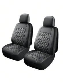 Universal PU Leather Car Seat Covers Full Set, Diamond Pattern Car Seat Protector, Non-Slip Bottom, 2 Front Seats/5 Seats Complete Set, Easy Installation, Suitable For Sedan, SUV And Pickup Truck, Vehicle Interior Accessories - A - View 16