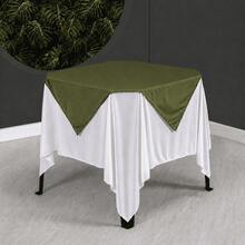Set Of 20 White Tablecloths 1.5x1.5m + Colorful Table Runners - 橄欖綠 - 查看 3