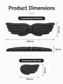 Kreatives Engel-Flügel-Silikon-Handgelenkstützkissen, rutschfeste Tastatur- & Maus-Handgelenkauflage, stilvolles ergonomisches Desktop-Accessoire für die tägliche Büroarbeit von Damen - Übersicht 9
