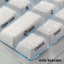 126 Keys White Crystal Carbon Fiber Texture Keycaps ABS+PC Material Original Height Side-Printed Translucent Mechanical Keyboard Keycaps Compatible With 61/64/75/87/980 - View 5