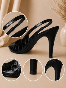 Mozione Women Heeled Sandals - 黑色 - 查看 6
