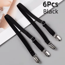 2/4/6Pcs Adjustable Buckle Shoulder Straps, 3 Colors Available: White, Black, Transparent, Suitable For Lingerie, Camisole And Clothing Anti-Slip Elastic Replacement Extension Straps, Tablecloth Fixing Elastic Bands, Duckbill Buckle Replacement Extension Straps - Multicolor - View 13