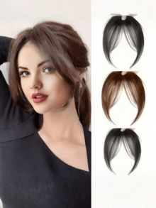 1pc Women's Straight Clip-In Bangs, Elegant Straight Synthetic Clip-In Bangs Wig Hair Clip (Recommended To Search For The Correct Usage Method Of 8-Shaped Bangs Before Use) - Multicolor - View 4