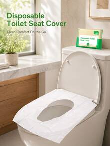 8PCS Travel Essential Disposable Toilet Seat Covers, Waterproof Non-Slip Individually Wrapped Sanitary Toilet Mats, Disposable Protective Cushion For Business Trips, Airplane, Outdoor - Green - View 3