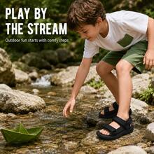 Adjustable Buckle Children's Sports Sandals, Open-Toe Sandals, Non-Slip Soles, Suitable For Outdoor Play, Beach Leisure And Other Occasions. - Black - View 8
