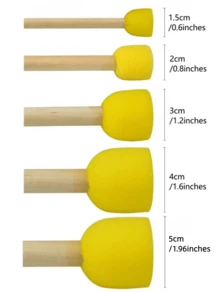 30pcs/25pcs/15pcs/5pcs Yellow Sponge Brushes, Suitable For Graffiti, Painting And Art Projects - Round Mushroom Head - Painting Sponge - View 3