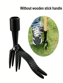1pc Heavy Duty Aluminum Root Removal Tool Head, 4-Prong Steel Root Eradication Garden Weeding Tool, Easy Grip Pull Design, Suitable For Yard And Garden Use (Handle Not Included) - Multicolor - View 5