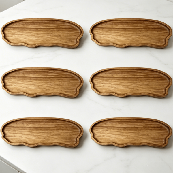 Creative New Acacia Wood Tray - Serving Tray, Snack Tray, Oval Wooden Tray, Food Platter, Suitable For Desserts, Appetizers, Cakes And Pies Decoration, Durable And Stylish Gift Choice, Display Tray Suitable For Parties, Outdoor Festivals, Cheese Platter, Kitchen Tray, Fashionable Tableware, Dessert Display, Decorative Tray, Kitchen Accessories