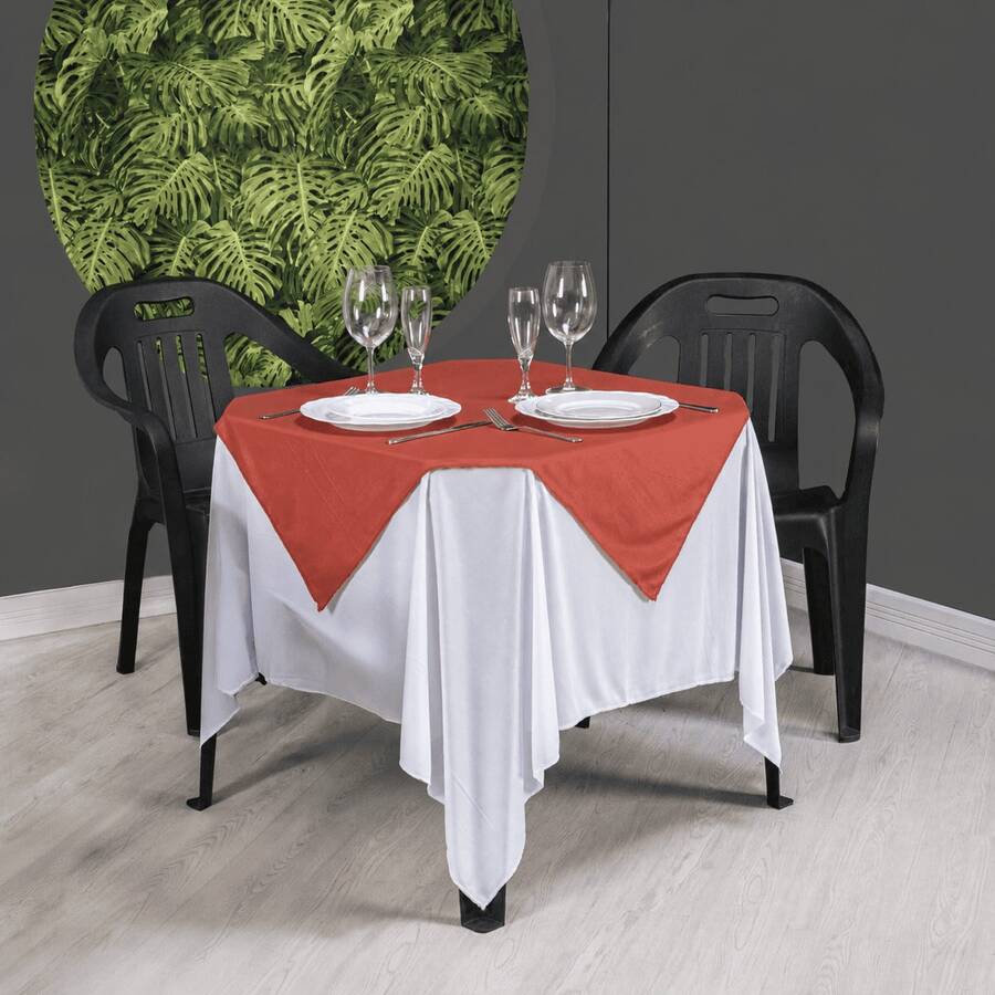 Set Of 20 White Tablecloths 1.5x1.5m + Colorful Table Runners - 屋頂的瓦片 - 查看 1