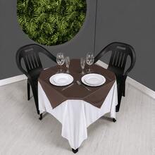 Set Of 20 White Tablecloths 1.5x1.5m + Colorful Table Runners - 鏽棕色 - 查看 2