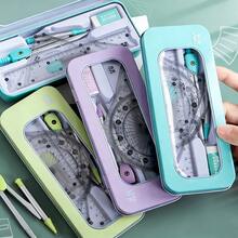 7pcs Student Stationery Geometry Set, With Compass, Protractor, Ruler, Eraser And Other Drawing Tools - Durable ABS Material, Suitable For Daily Office Use - Sets - View 4