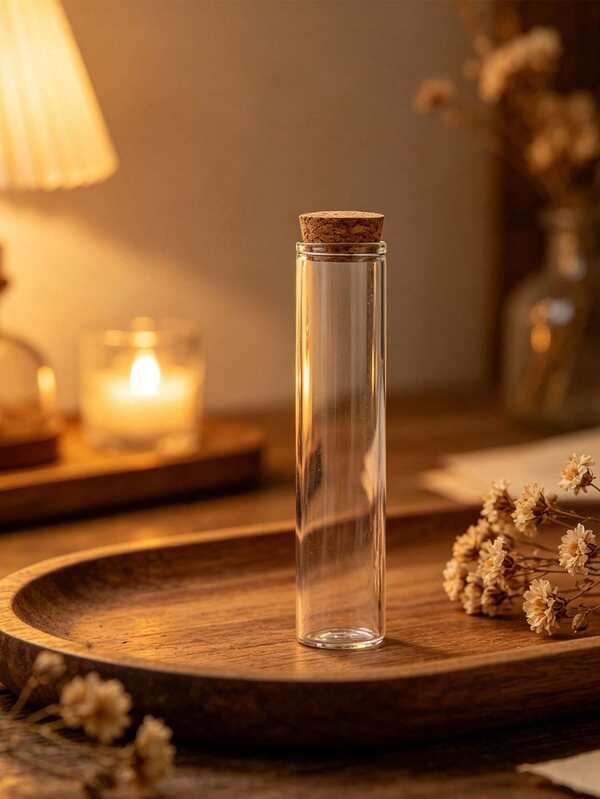 [12 Glass Test Tubes] 12 Pcs/Set Clear Glass Test Tubes With Corks | Empty Glass Jars Vials For Art DIY Crafts Wedding Gifts | 15ml/20ml/25ml/30ml/40ml/50ml/55ml/60ml Diameter 3cm