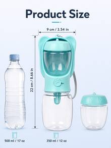 1 Stück moderne tragbare Haustier Wasser- & Futternapf, glatte Schiene verdickter Kunststoff, Unisex, multifunktionale Hundewasserflasche, eleganter Farbblock Welpen-Fütterungsnapf, geeignet für Camping, Pendeln, Campus, Wandern, Reisen, Schulanfang Saison Haustierbedarf - Lichtblau - Übersicht 10