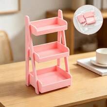 3-Tier DIY Mini Dollhouse Display & Storage Rack, Multi-Scene Desktop Display Stand, Suitable For Mini Figures And Mini Snacks, Ideal Photography Prop And Personalized Gift, Bedroom, Kitchen, Bathroom, Living Room, Beach And Small Shop Layout Decoration - New Model - View 12