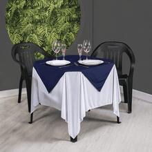 Set Of 20 White Tablecloths 1.5x1.5m + Colorful Table Runners - 藏蓝色 - 查看 5