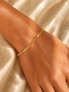 Pulsera personalizada con múltiples nombres - Pulsera con nombre personalizado - Pulsera con nombre para niñas - Regalo personalizado para mamá, regalo de cumpleaños, regalo de aniversario - Multicolor - Ver 4