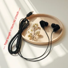 1pc Black/White New Style Digital Smart, Fully Compatible With Type-C In-Ear Wired Earphones, With Volume Control, Built-In Microphone, High-Definition Call Phone Earphones, Music Earphones, Student Earphones, Compatible With Apple - View 11