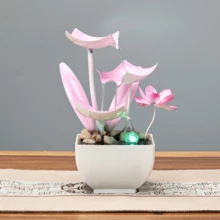 1pc 3-Tier Premium Pink Desktop Office Water Fountain, Indoor Recirculating Small Tabletop Fountain, Luxury Decor Style Ornament, Cat Gift - 888 - View 4