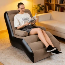 1PC Inflatable Recliner, Foldable Bedroom Living Room Lounge Chair, Indoor Sofa Recliner With Armrests, Outdoor Recliner - Multicolor - View 2