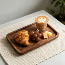 Light Luxury Solid Wood Tray - Oval Wooden Tray, Coffee Tray, Snack Tray, Dessert Tray, Easy To Clean, Appetizer Platter, Serving Plate, Dish, Platter, Party Supplies Suitable For Sushi, Desserts, Snacks, Fruits - Suitable For Holiday Gifts, Christmas, Halloween Party, Kitchen Storage Rustic Style Tableware, Kitchen Accessories, Picnic - View 10