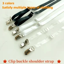 2/4/6Pcs Adjustable Buckle Shoulder Straps, 3 Colors Available: White, Black, Transparent, Suitable For Lingerie, Camisole And Clothing Anti-Slip Elastic Replacement Extension Straps, Tablecloth Fixing Elastic Bands, Duckbill Buckle Replacement Extension Straps - Multicolor - View 8