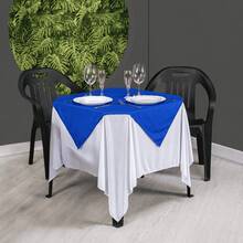 Set Of 20 White Tablecloths 1.5x1.5m + Colorful Table Runners - 寶藍色 - 查看 5