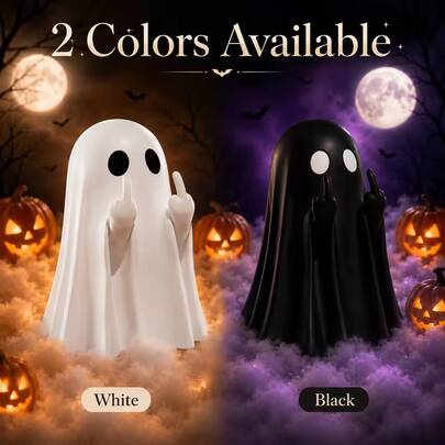 1pc Cute White Ghost Pen Holder, Resin Cartoon Desktop Pen Stand, Matte Mini Stationery Storage Box (Suitable For Pens, Makeup Brushes, Etc.), Unique Decoration For Office And Student Desk, Great Choice For Creative Birthday Gift, Halloween Small Gift, Birthday Gift, Stationery Supplies, Stationery Store, Office Desk Decoration.