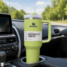 STANLEY 40oz H2.0 Flowstate Tumbler, Citron Lime Green Vacuum Insulated Stainless Steel, Leakproof Lid With Handle Straw Sweat-Proof - 綠色 - 查看 5