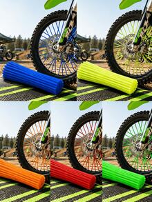 72 piezas de fundas para radios de moto de cross, envolturas universales para radios de rueda y molduras de tubo para llantas de 8-21 pulgadas, protector decorativo para radios de llanta para motocicleta, motocross, pit bike, bicicleta, silla de ruedas, BMX, Suzuki Kawasaki DRZ400SM, envolturas de llanta y protectores de radios - A - Ver 3