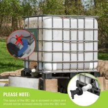 موصل تمديد IBC Tote، وصلة تمديد مخرج IBC Tote من البلاستيك الأبيض، موصل صمام كرة التصريف لحاوية IBC سعة 1000 لتر، ملحق صمام خزان تخزين المياه البلاستيكي - A - مشاهدة 5