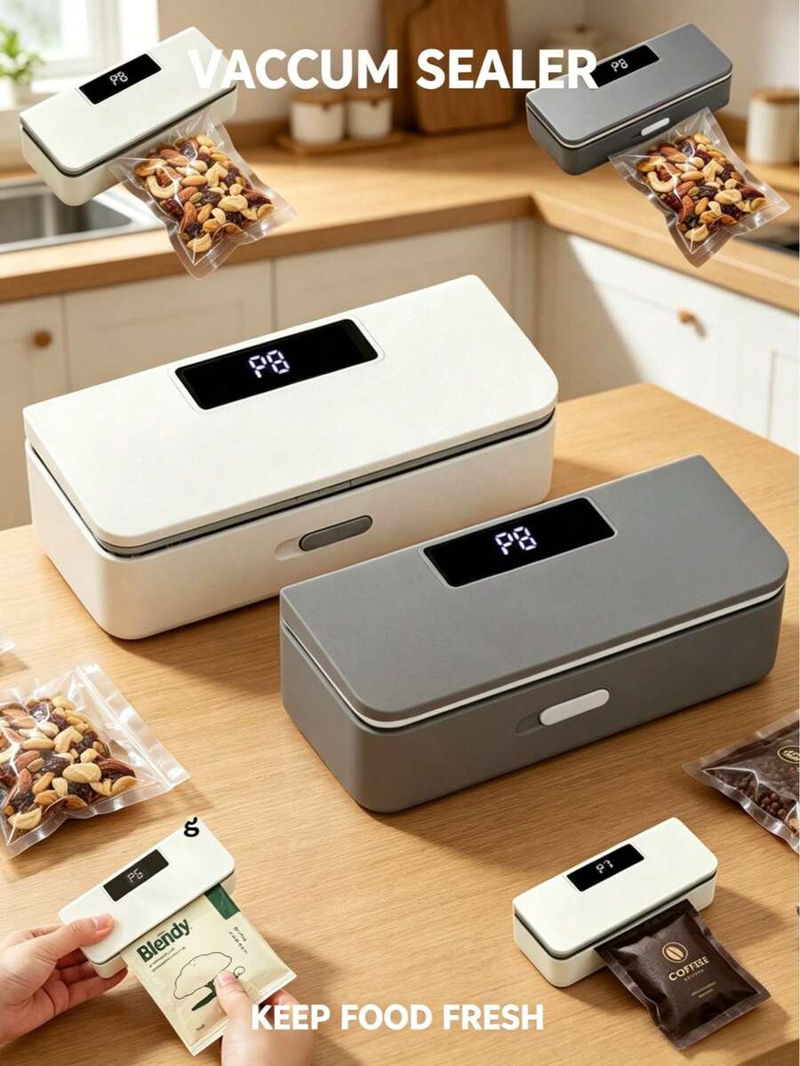 便攜式迷你手持式熱封機 塑膠袋封口機 食品袋封口機 真空袋封口機 1800mAh電池 食品儲存封口工具 適用於零食、茶包、咖啡袋 廚房儲存封口工具