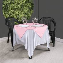 Set Of 20 White Tablecloths 1.5x1.5m + Colorful Table Runners - 淺粉色 - 查看 5