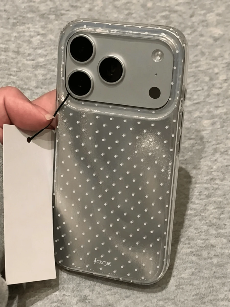 Cute Full-Screen Polka Dot Glossy Phone Case, Compatible With IPhone 17 Pro Max 16 Pro Max 15 Pro Max 17Pro 16Pro 15Pro 17 16 15 14 13 12 11, Sweet Shockproof Protective Cover