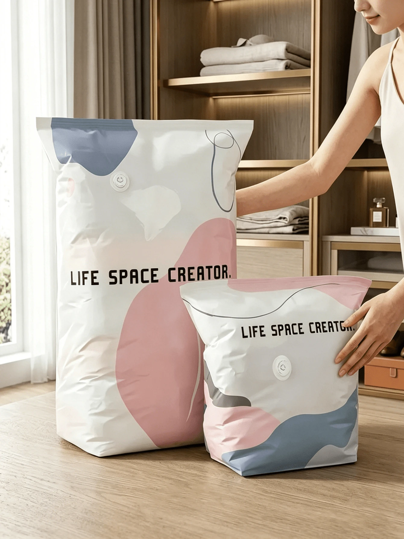 2026 Pump-Free 3D Vacuum Storage Bag, 80% Compression Rate, Extra Large Capacity, 3D Roll-Up Vacuum Bag, No Pumping Required Sealing Bag, Upgraded Large Capacity Storage Compression Bag, Suitable For Bedding, Clothing, Blankets, Giant Bedding, Travel Storage Bag
