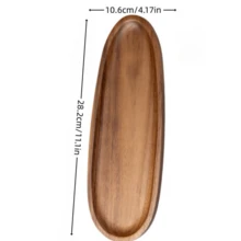 Light Luxury Solid Wood Tray - Oval Wooden Tray, Coffee Tray, Snack Tray, Dessert Tray, Easy To Clean, Appetizer Platter, Serving Plate, Dish, Platter, Party Supplies Suitable For Sushi, Desserts, Snacks, Fruits - Suitable For Holiday Gifts, Christmas, Halloween Party, Kitchen Storage Rustic Style Tableware, Kitchen Accessories, Picnic - View 13