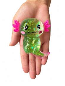 1pc Sequin Axolotl Squishy Toy, Transparent Crystal Axolotl Squeeze Stress Relief Toy, Soft Stretchable Slow Rebound Pressure Relief Desktop Toy, Suitable For Children, Teenagers, Adults, Party Favors, Gift Bag Fillers, Classroom Prizes, Birthday Gifts - Multicolor - View 20