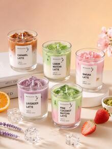 Long-Lasting Coffee Scented Candles, Caramel, Lavender, Coconut, Lemon, Soothing And Stress-Relieving, Long-Lasting Air Freshener, Suitable For Home, Bedroom, Bathroom, Wedding, Souvenir, Valentine's Day, Mother's Day, Music Festival, Birthday, Graduation Decoration - Multi Scents - View 4