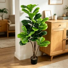 Large Artificial Ficus Deltoidea Plant, 53 Leaves, 125cm, Suitable For Home Indoor And Outdoor Decoration - Green - View 3