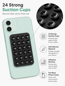 Silicone Suction Cup Phone Holder, Hands-Free Wall Mount Phone Stand, Suitable For Selfie, Bathroom, Gym - Multicolor - View 2
