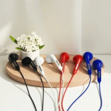 黑/白/紅/藍 4色新款 3.5mm 有線耳機，內建麥克風，可調音量，半入耳式，高清通話，音樂播放，適合學生禮物耳機，跑步運動禮物耳機 - 查看 7