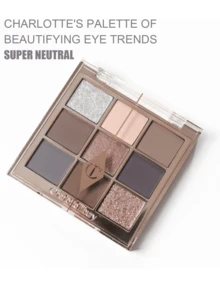 [ 6g ] CT Charlotte Tilbury Palet Eyeshadow 9 Warna Super Neutral Cool Gray Oatmeal Cool Tone Commute Matte Shimmer - Super Netral - 6g - View 4