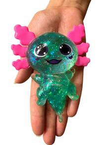 1pc Sequin Axolotl Squishy Toy, Transparent Crystal Axolotl Squeeze Stress Relief Toy, Soft Stretchable Slow Rebound Pressure Relief Desktop Toy, Suitable For Children, Teenagers, Adults, Party Favors, Gift Bag Fillers, Classroom Prizes, Birthday Gifts - Multicolor - View 22