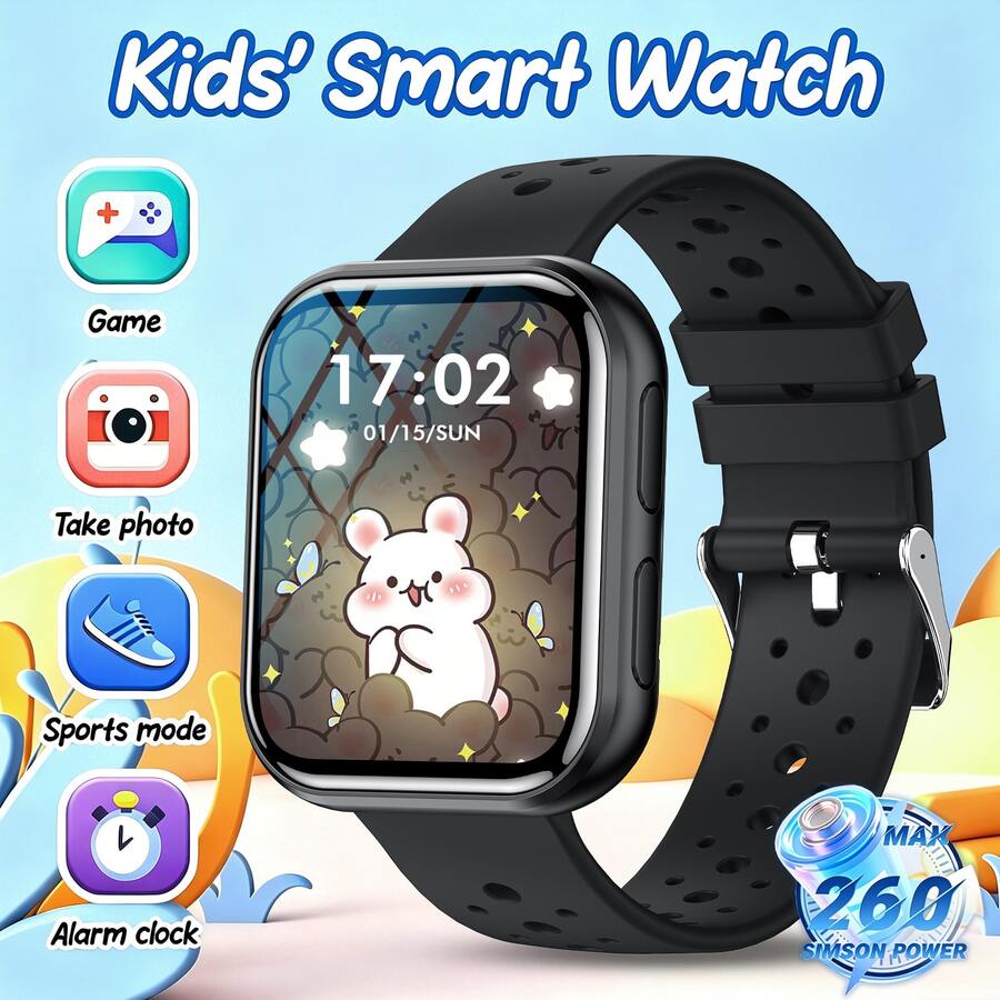Reloj inteligente de pantalla grande de 1.83 pulgadas nuevo 2026 para niños y adolescentes, compatible con llamadas, notificaciones de mensajes, modos deportivos, pronóstico del tiempo, widgets personalizables, accesorio diario esencial para niños - Multicolor - Ver 1