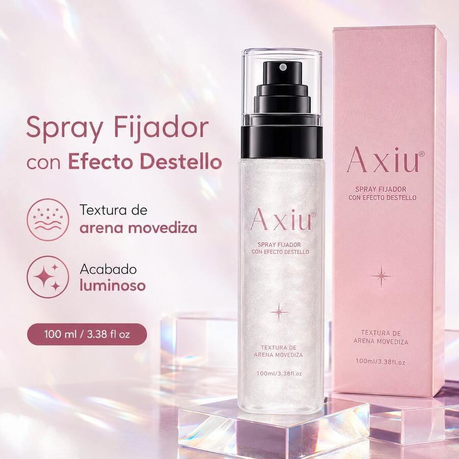Spray Fijador de Maquillaje 100ml con Efecto Destello, Textura de Arena Movediza, Brillo Sutil y Acabado Luminoso, Neblina Fina de Sensación Ligera para Rutina Diaria, Fiesta y Eventos - transparente - Ver 1