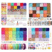 4 Colors Vibrant Soft Clay, Approx. 5760pcs Small Polymer Clay Beads, DIY Jewelry Bracelet Making, Afternoon Tea Party Handmade Beading Activity, Creative Crafting - Multicolor - View 1